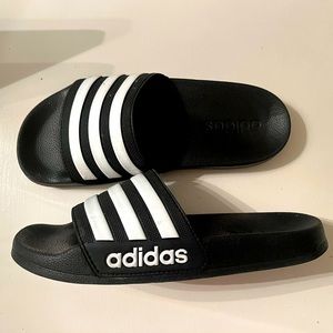 Adidas Black and White Slides